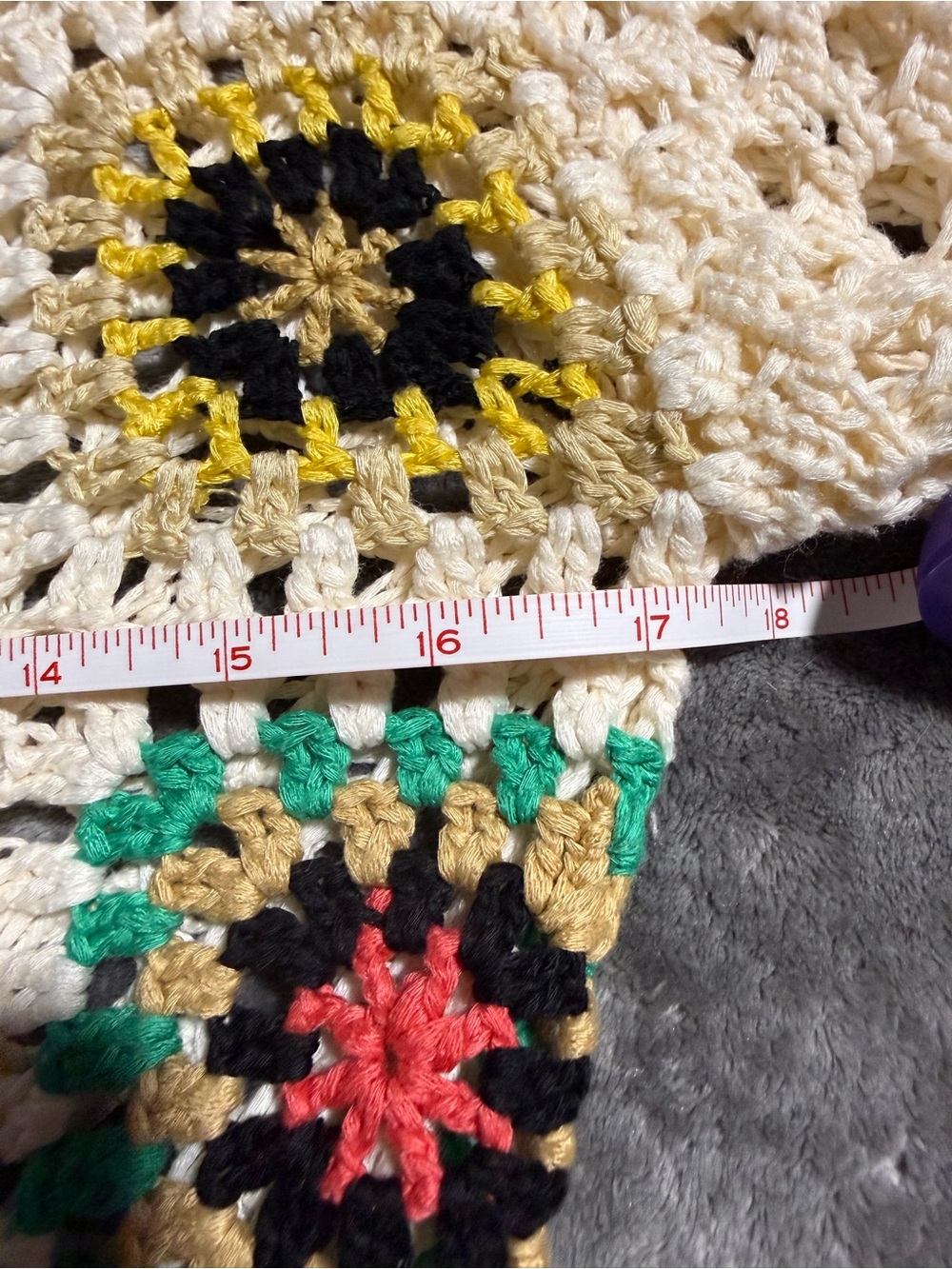 SHEIN Cream Crochet Granny Square Cardigan with Multicolor Accents - Picture 6 of 7